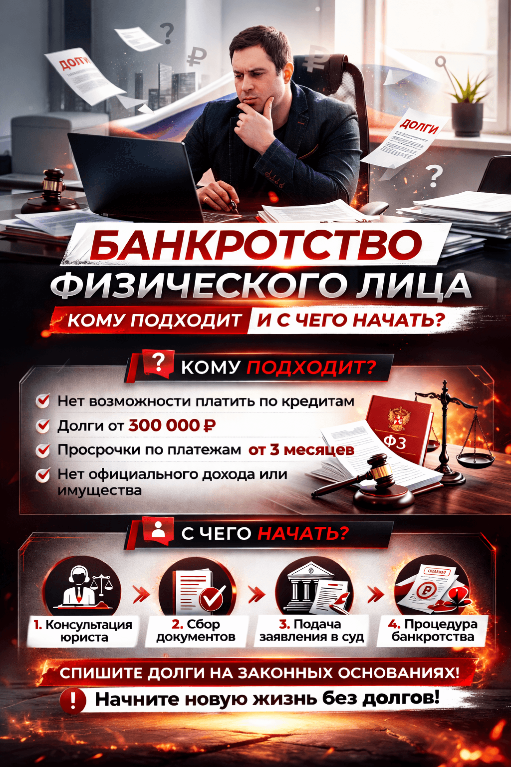 Банкротство физлица: кому подходит и с чего начать