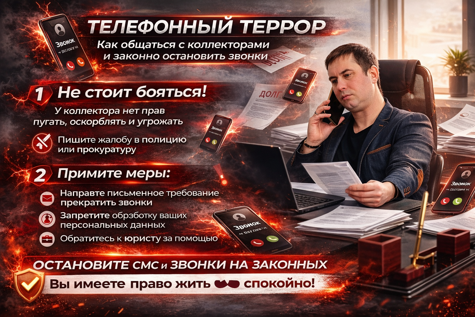 Телефонный террор: Как общаться с коллекторами и законно остановить звонки